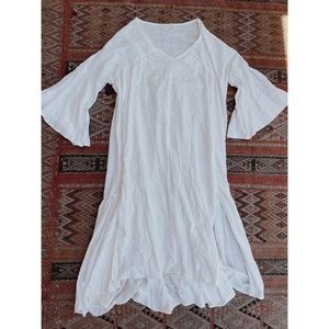 Natalie Martin White Gauzy Cotton Dress